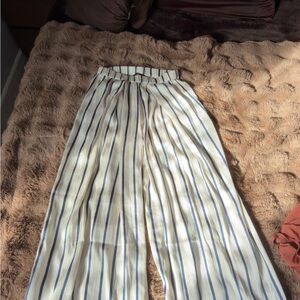 H&M Navy and White Striped Trousers
